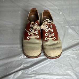 60s toddler shoes, leather, size 9 toddler, brown gray, Buster Brown - Italia